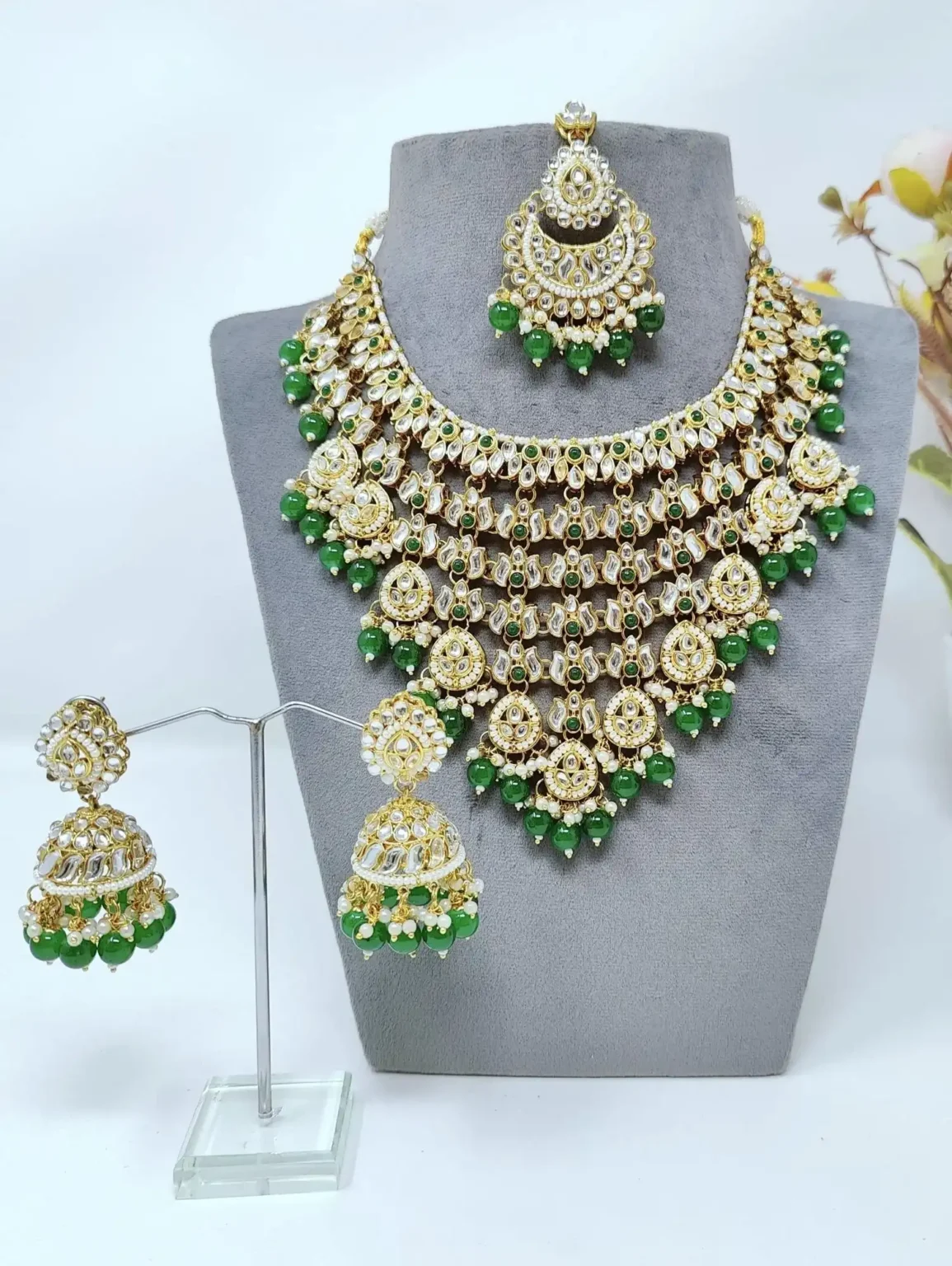 Elegant stone-set bridal jewellery
